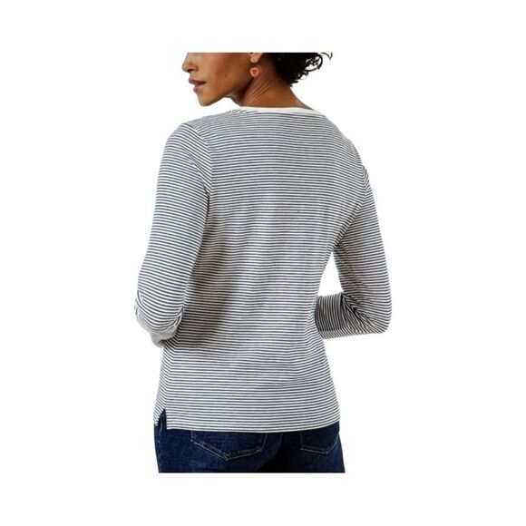 TALBOTS CREWNECK TEE-EMBELLISHED HEARTS - Picture 2 of 8